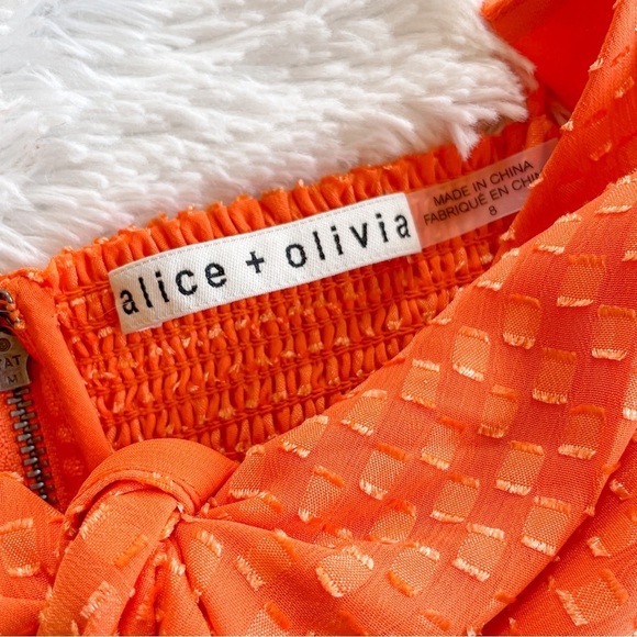 alice + oliva | Minka Tie Front Monarch Orange Tiered Maxi Dress - Picture 6 of 16